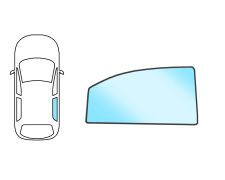 VITRE AUDI TT 2006-2010 COUPÉ / ARRIÈRE / FIXE / VERT / DROITE