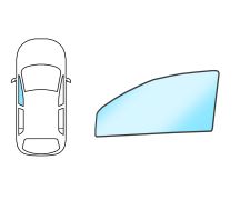 VITRE HONDA CIVIC 2016-2022 4 PORTES / AVANT / VERT / GAUCHE / JOINTS PRÉMONTÉS