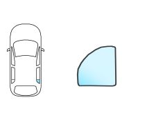 VITRE HONDA CIVIC 2016-2022 4 PORTES / ARRIÈRE / VERT / FIXE / DROITE / JOINTS PRÉMONTÉS 