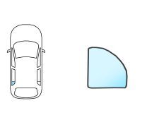 VITRE HONDA CIVIC 2016-2022 4 PORTES / ARRIÈRE / VERT / FIXE / GAUCHE / JOINTS PRÉMONTÉS 