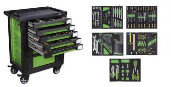 SERVANTE D'OUTILS AVEC OUTILS EVA VERT