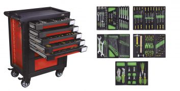 SERVANTE D'OUTILS AVEC OUTILS EVA ROUGE