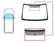 PARE-BRISE FORD TRANSIT CONNECT 2002-2006 AVANT / VERT / SERIGRAPHIE ÉTROITE 